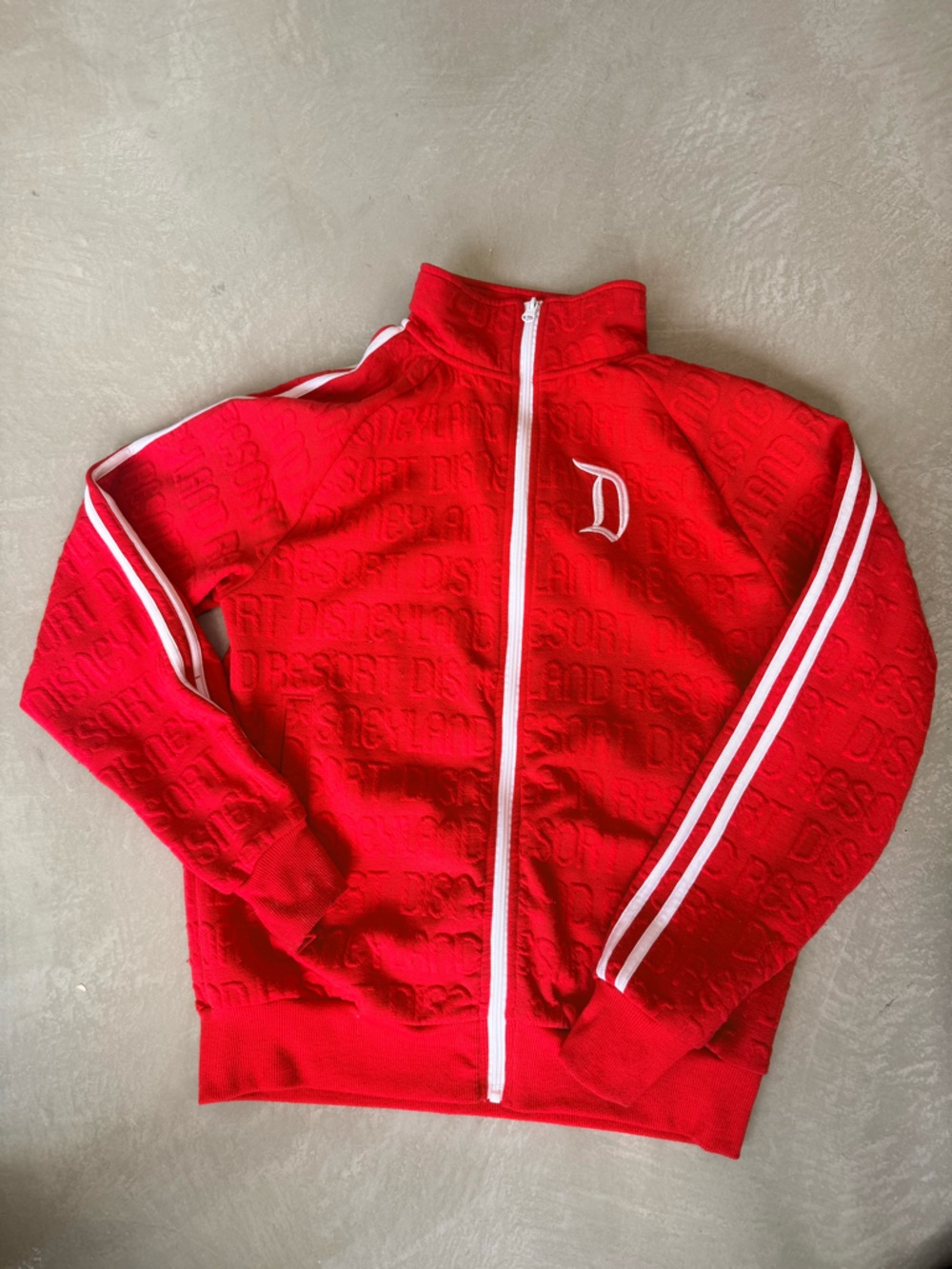 Disneyland resort  Red track jacket  Zip-Front Shorts with White Trim